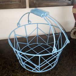 Blue Wire Basket w/Handles