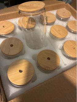 Glass can cups 16oz