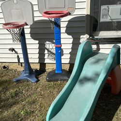 Basketball (2 Nos) With Slipping Toy For Kids