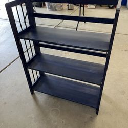 Blue Wooden Folding  Book Shelf