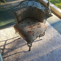 Vintage Wrought Iron Corner Chair