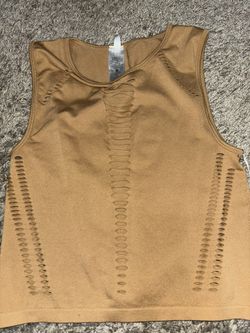 Beige Brown Y2K Top Size S/M