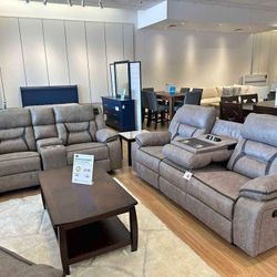 NEW🤡$10 Down Payment Finance 🤡Greer Upholstered Tufted Back Motion Sofa and Loveseat 🤡 Reclining Living Room Set