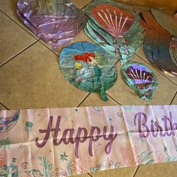 Mermaid Balloons And Banner 