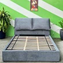 Gray Queen Bed - Pillow Headboard 🩶🩶🩶