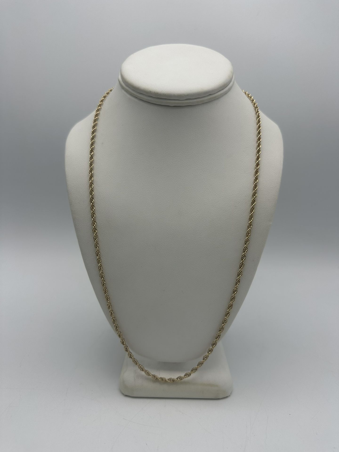 14kt Yellow Gold Hollow Rope Chain 24”