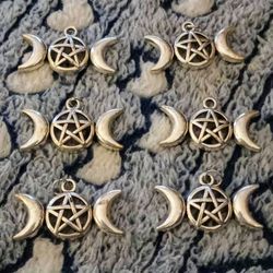 Triple Moon Goddess Charms / Jewelry Making Charms