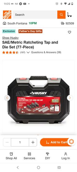 Shop Husky
SAE/Metric Ratcheting Tap and Die Set (77-Piece)