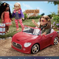 American Girl  Red Sports Car