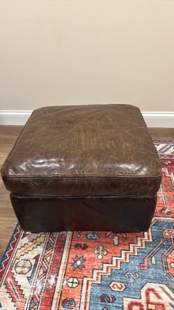 Restoration Hardware (RH) Leather Ottoman