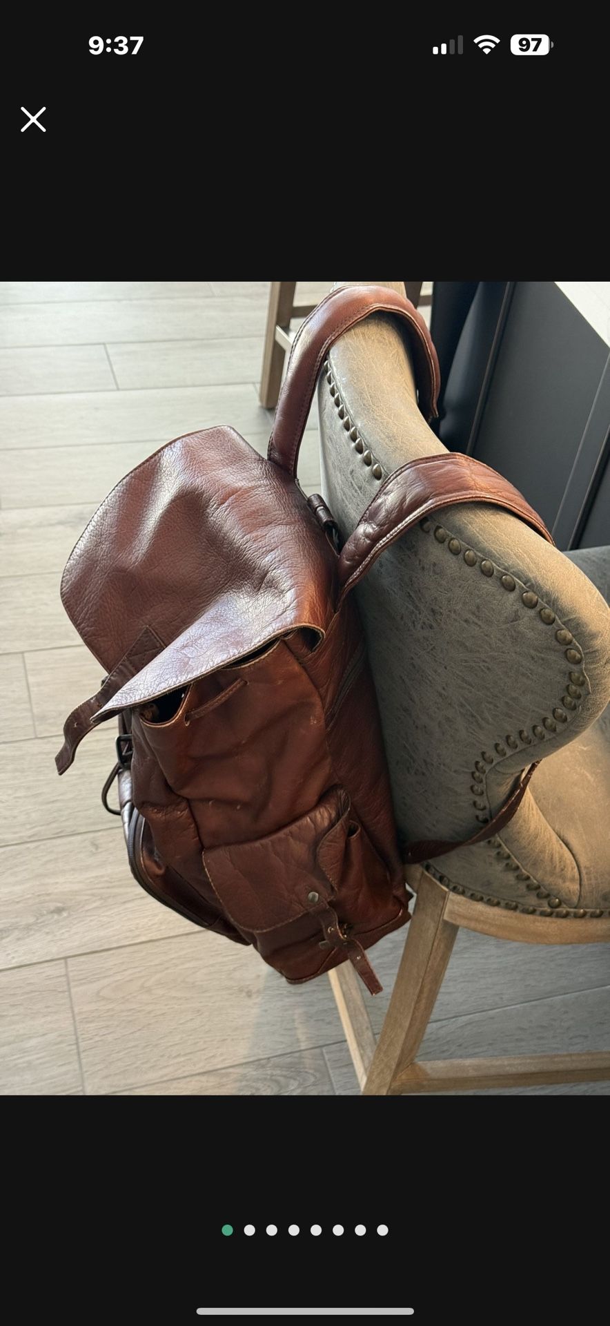 genuine leather backpack Vintage