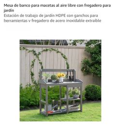 Mesa con fregadero para plantas