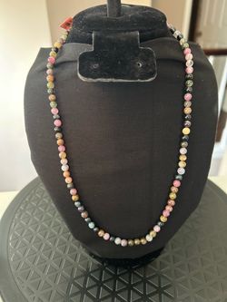 Multicolor Tourmaline Adjustable Bead Necklace