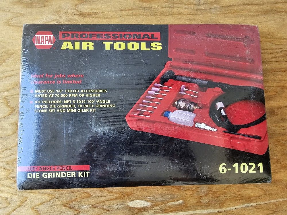 New Napa Professional Air Tools Angled Pencil Die Grinder Kit 6-1021