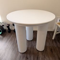 3 Person Small White Round Dining Table 