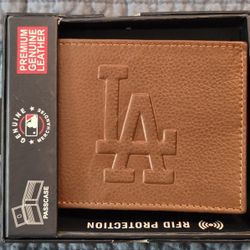LA Dodgers Brown Leather Passcase Wallet $30