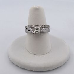 14k White Gold 1.48ct Diamond Rings Set Size 7