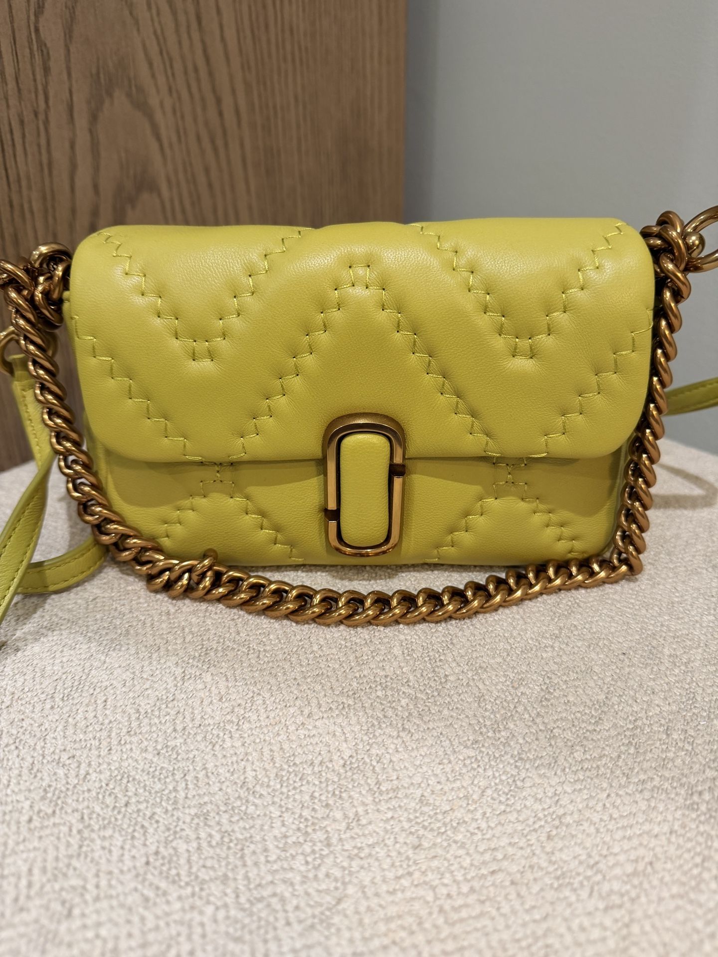 Marc Jacobs Quilted Leather J Marc Mini Bag Crossbody in Citronelle