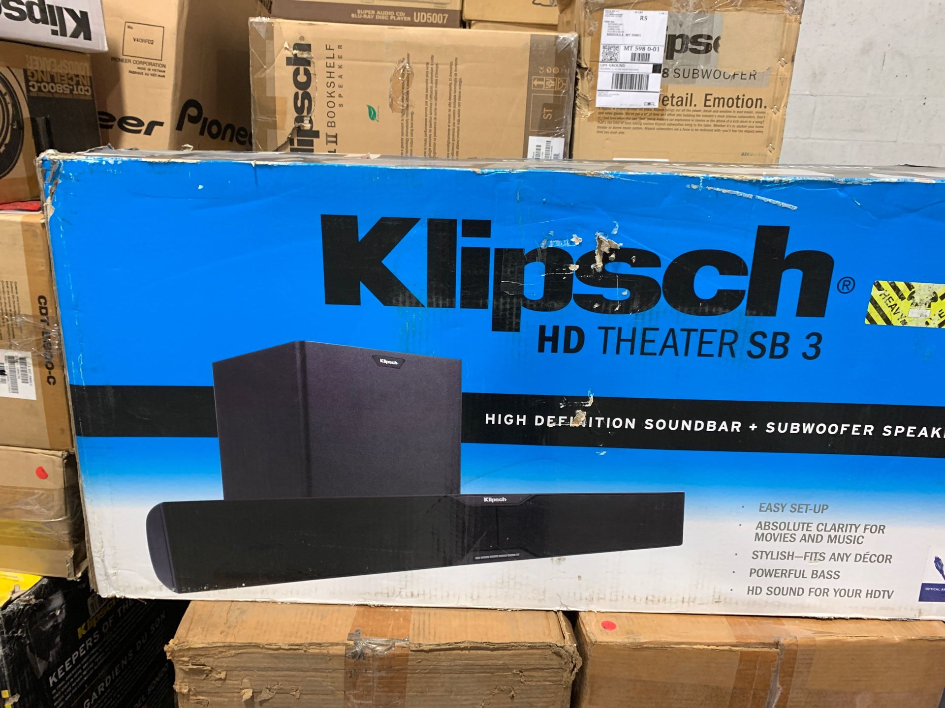 Klipsch Sound bar High Definition + subwoofer speaker system New!