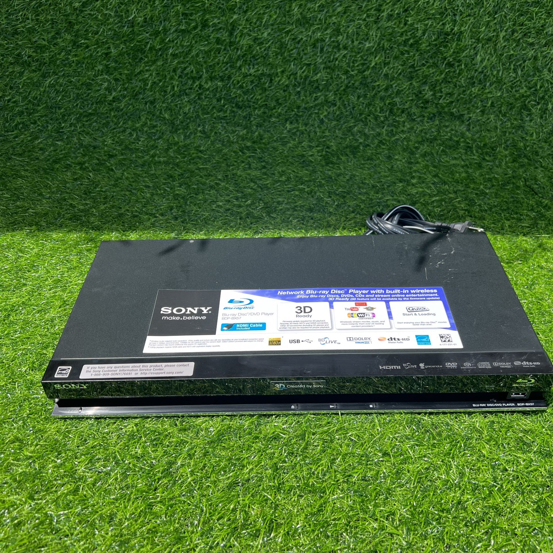 Sony BDPBX57 Smart 3D BluRay DVD Player HDMI USB WiFi Tested Working
