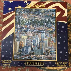 Salt Lake City Painting America Series by Dowdle Folk Art, New, Sealed, Vintage