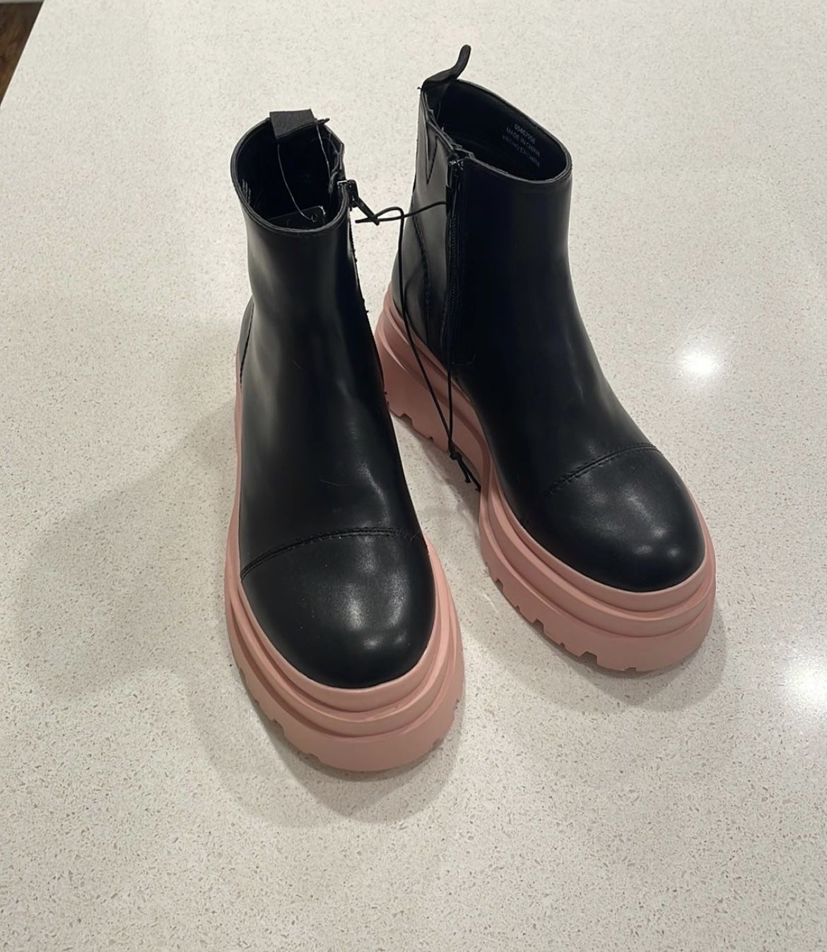 Black And Pink Boots