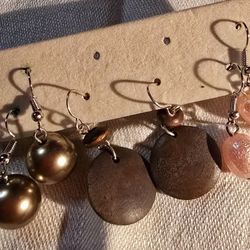 3 Pair Of Vintage Dangle Earrings