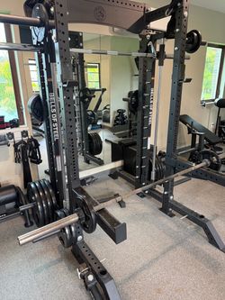 Bells of Steel Hydra Collegiate Power Rack with Smith Machine Attachment and Bench