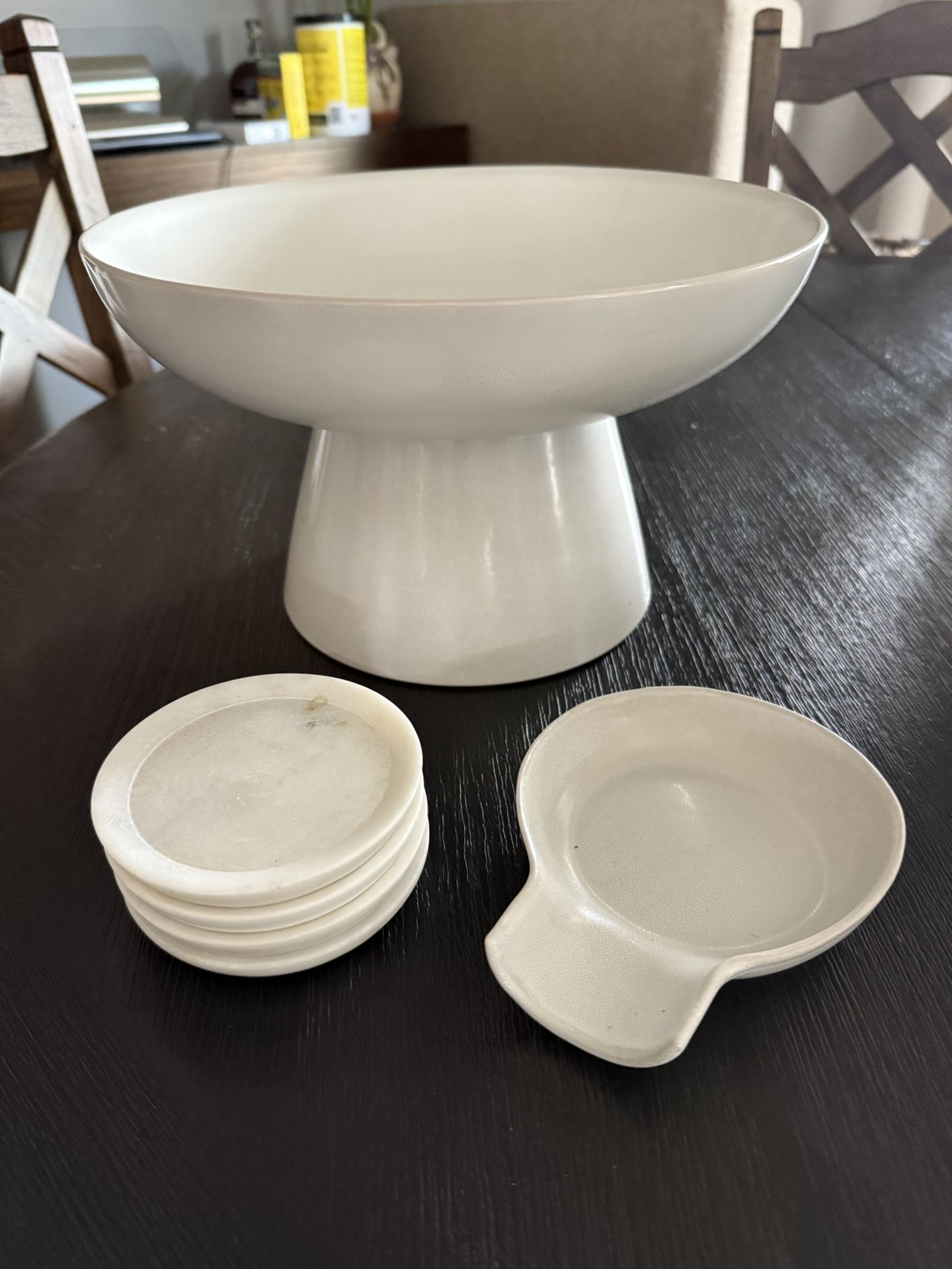 Pottery Barn Fruit Bowl, Coasters,spoon Rest