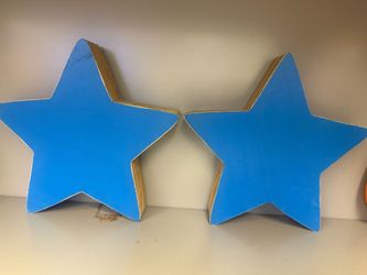 Blue Wooden Star Cutouts – Set of 2