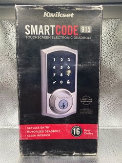 Kwikset 915 SmartCode Touchscreen Electronic Deadbolt Satin Nickel 99150-002 ITEM IS A NEW CERTIFIED REFURBISHED UNIT STILL SEALED