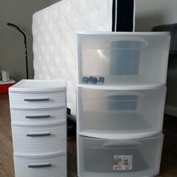 2 White Plastic Cabinets