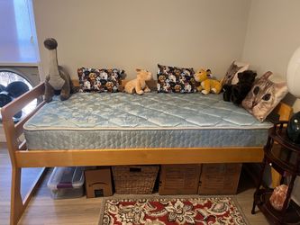 Twin bed frame and mattress