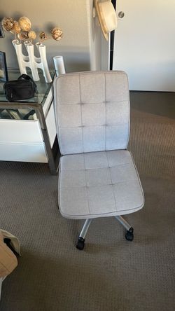 Gray Tufted Armless Office Chair