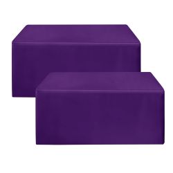 HolidayIdeas Fitted Purple Table Covers - 96 X 30 Inch - 2 Pack Rectangle Tablecloths For 8 Foot Tables, Polyester Fabric Table Cloth For Folding Tabl