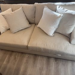 Living Spaces Sofa Couch and Oversized Chair