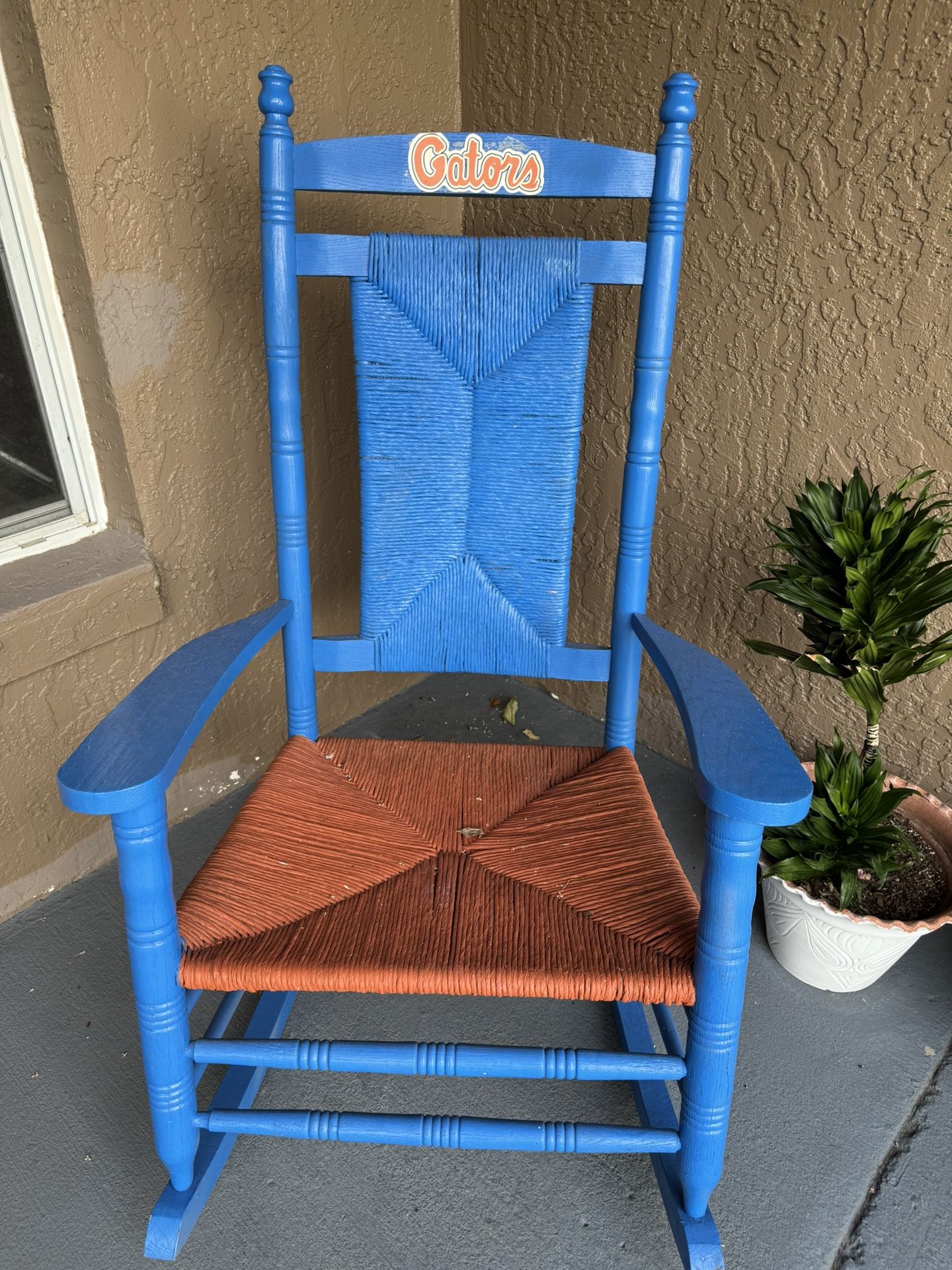 Painted Gator Rocking Chair