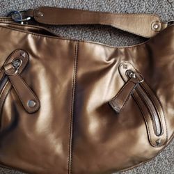 Purse Zippered  Closure Gold/bronze Like New!