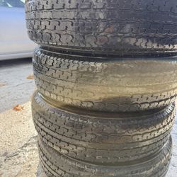 ST205/75R15 4 used trailer tires 