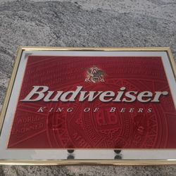 Beer Sign Budweiser Mirror Sign