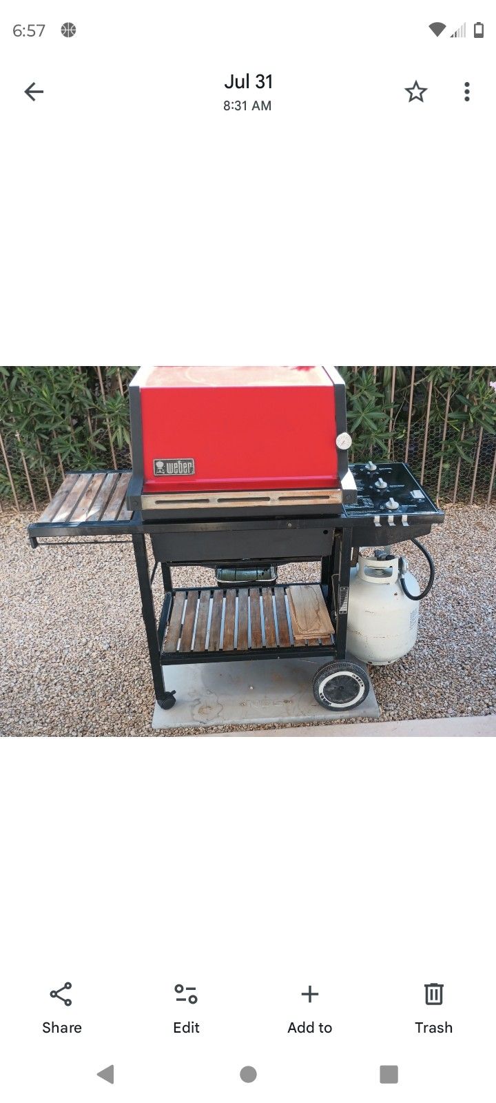 LIKE NEW Weber Genesis LP PROPANE SPIRIT BBQ BARBECUE BARBEQUE VINTAGE