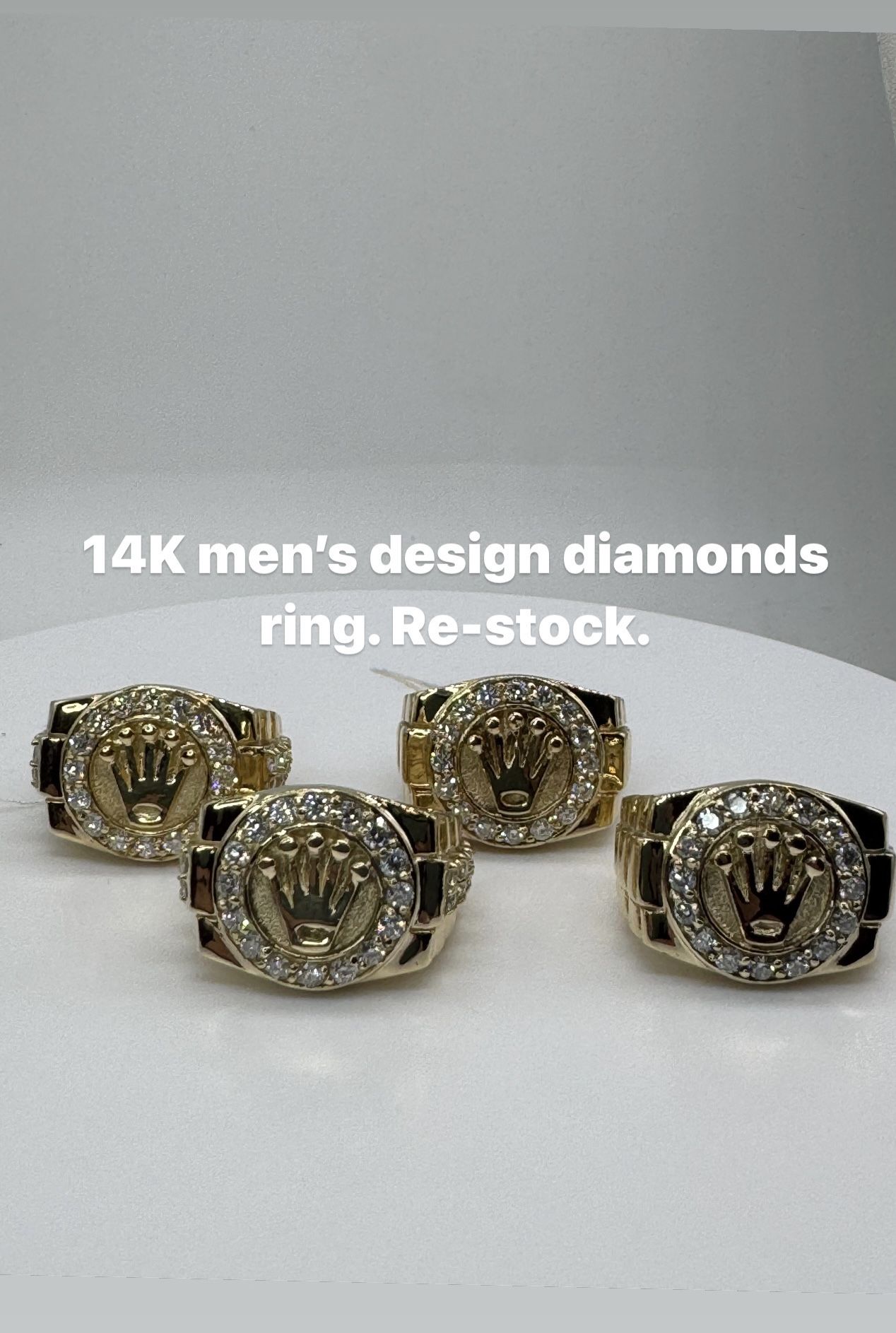 14K Men’s design diamond ring. Re-stock brand news.