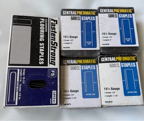 15.5 Gauge Flooring Staple Lot FastenStrong Central Pneumatic 2” & 1.5”