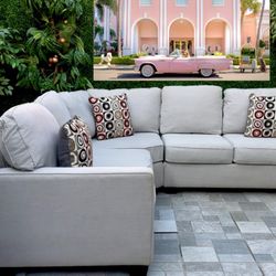 (Free Delivery 🚚) Pottery Barn Gray 3 Piece Sectional Couch