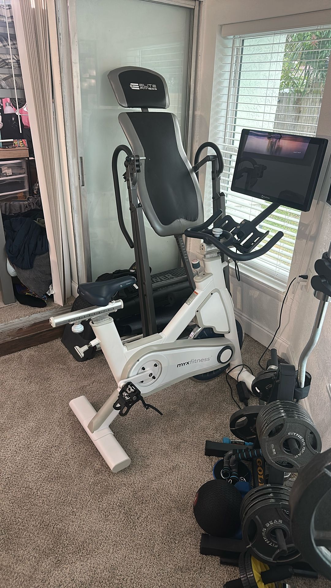 MYXFitness Exercise Bike w/ Screen – Like New | $200