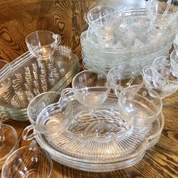 Antique glass luncheon dish set - gorgeous!