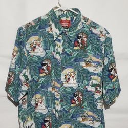 VINTAGR REYN SPOONER DISNEY MIKEY MOUSE AND FRIENDS HAWAIIAN SHIRT MENS SIZE MEDIUM  SUPER RARE 