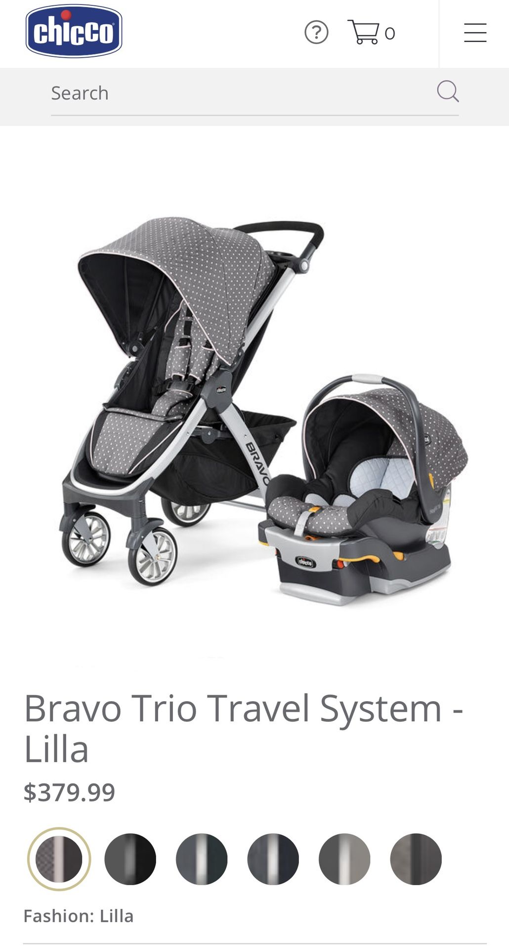 chicco bravo trio travel system stroller, lilla