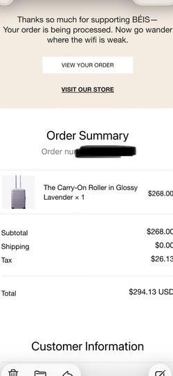 BIES regular size carry-on roller in glossy lavender (limited edition color) NWT