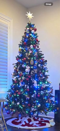 Xmas tree umbrella easy assemble with light on the branchs